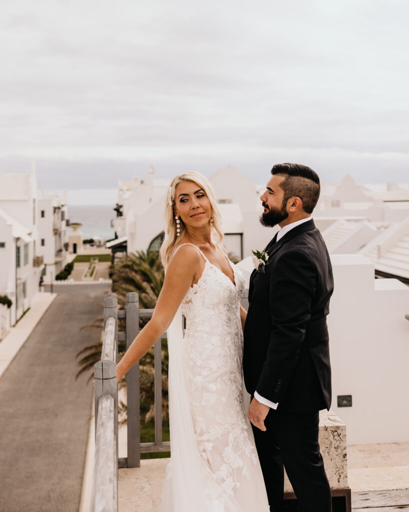 Alys Beach elopement. Florida destination wedding photographer and videographer. 30A wedding. Rooftop wedding