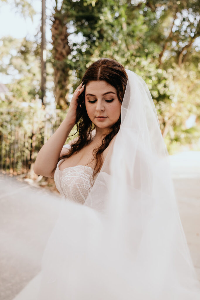bride in her wedding veil