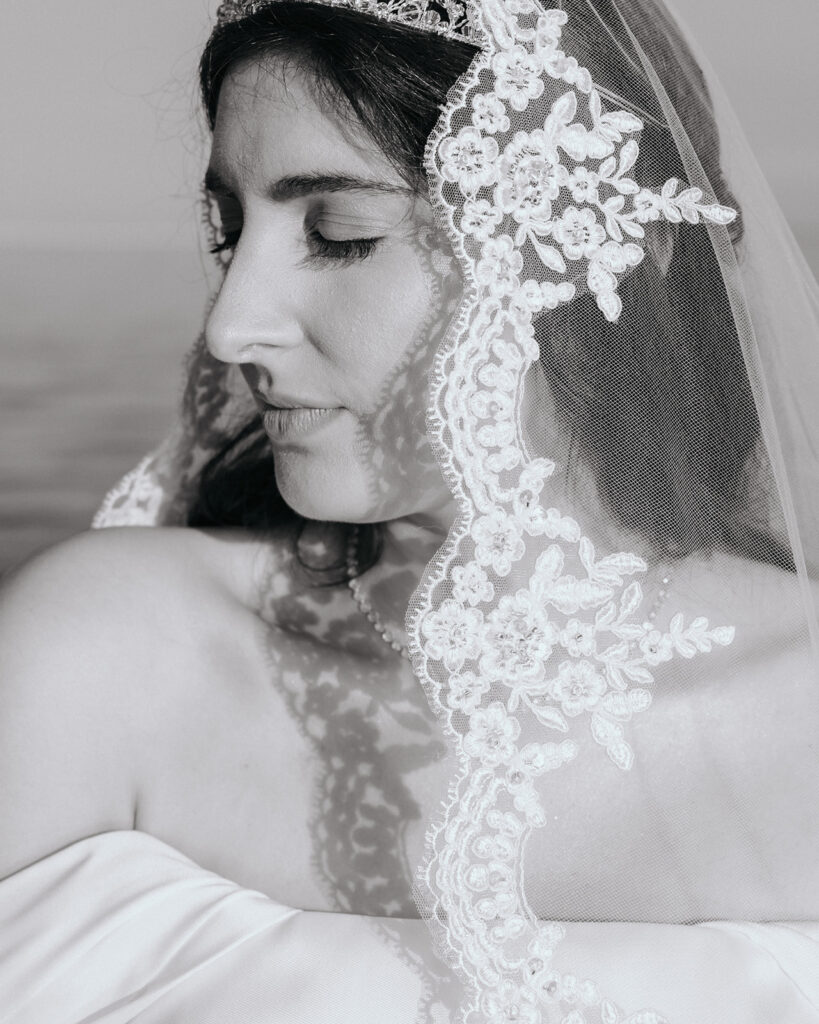 bride's side profile