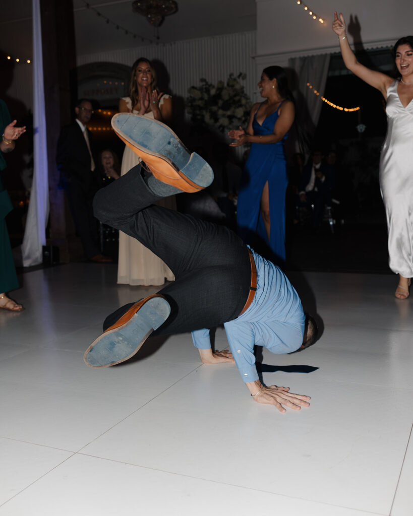 wedding guests breakdances