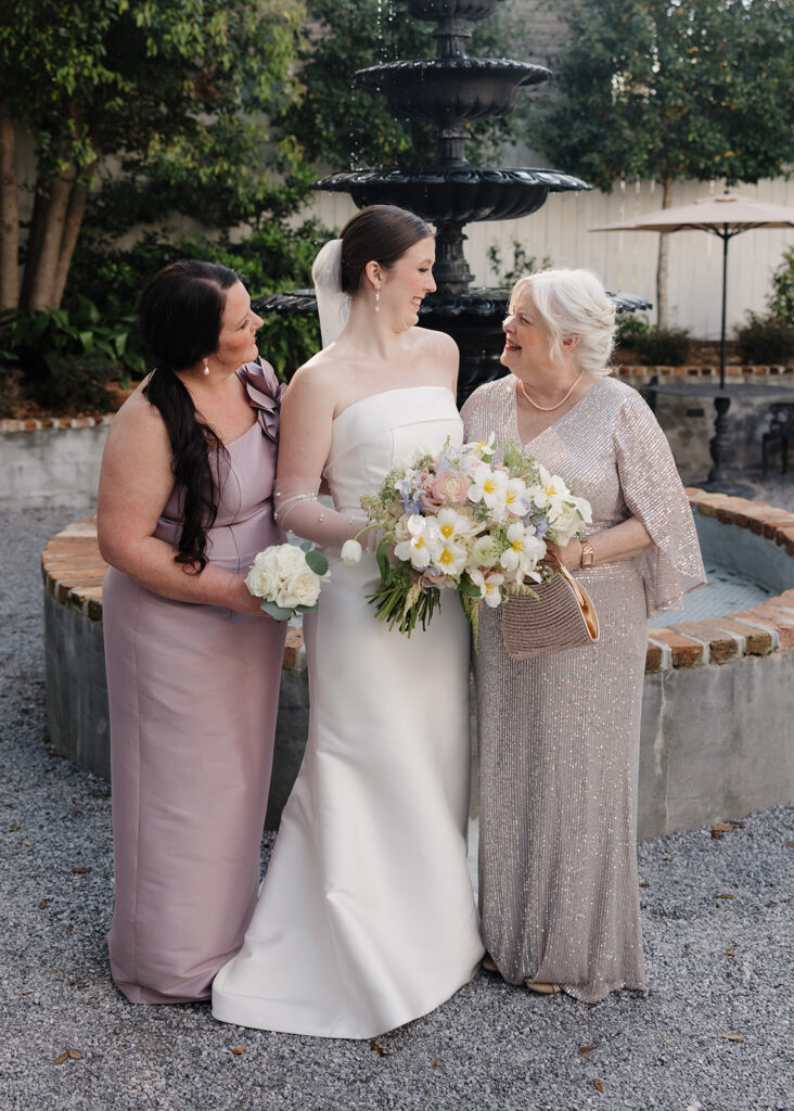 bride smiles at her mom