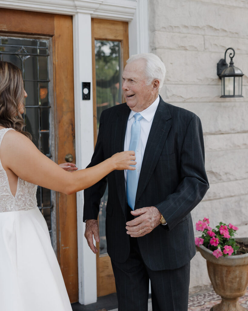 grandfather sees his bride for the first time