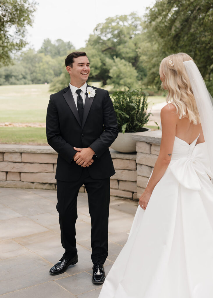 groom sees his bride for the first time