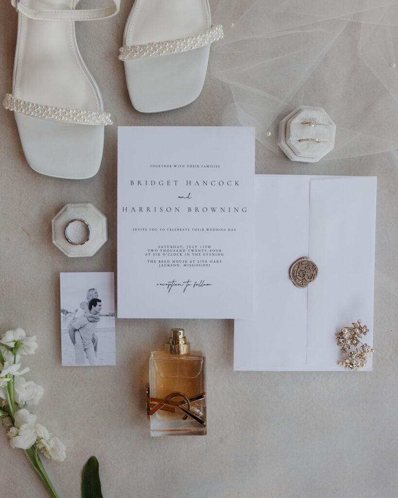 bride's wedding invitations and details