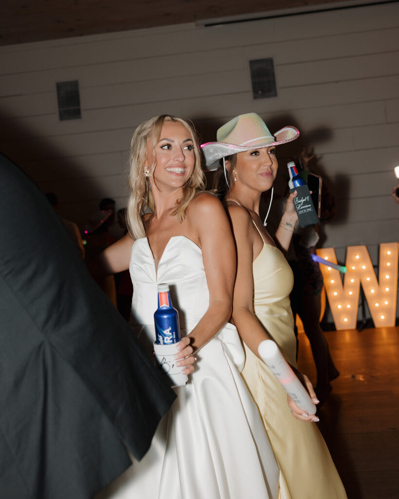 bride and bridesmaid dance