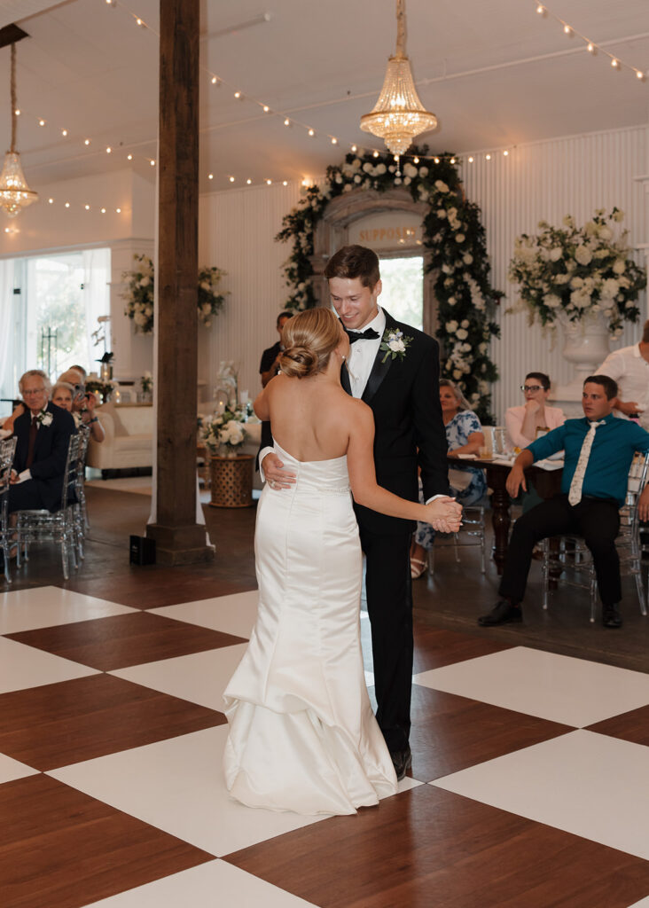 bride and groom dance