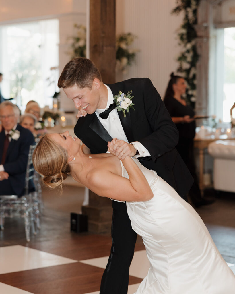 bride and groom dance