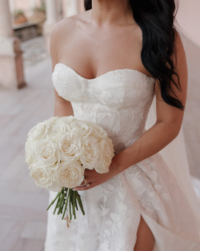 white rose bouquet