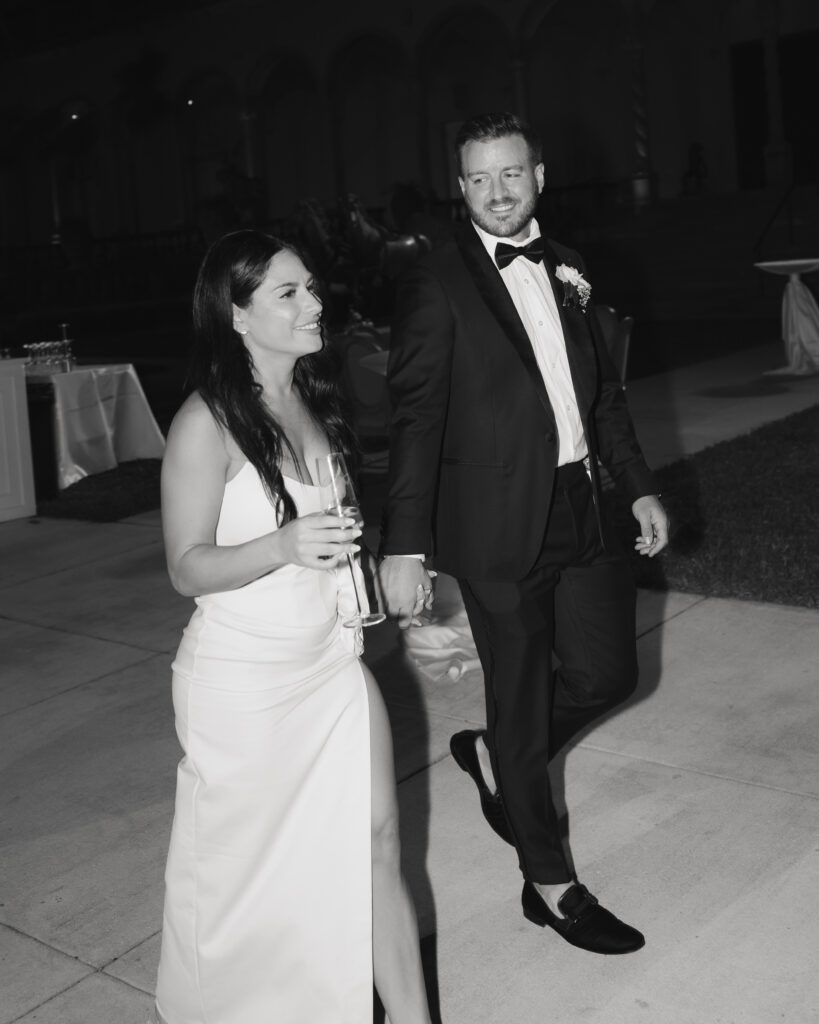 bride and groom enter reception