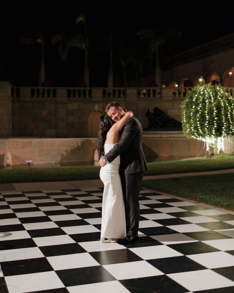 bride and groom share a private last dance