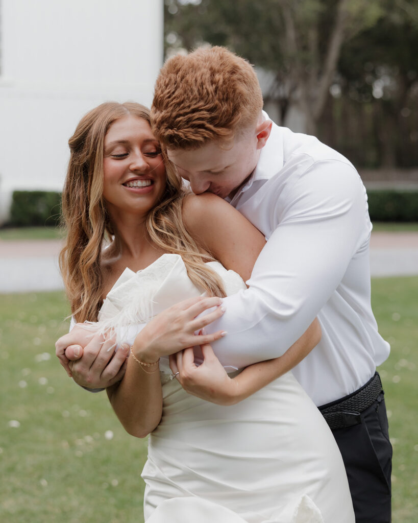 man kisses woman 