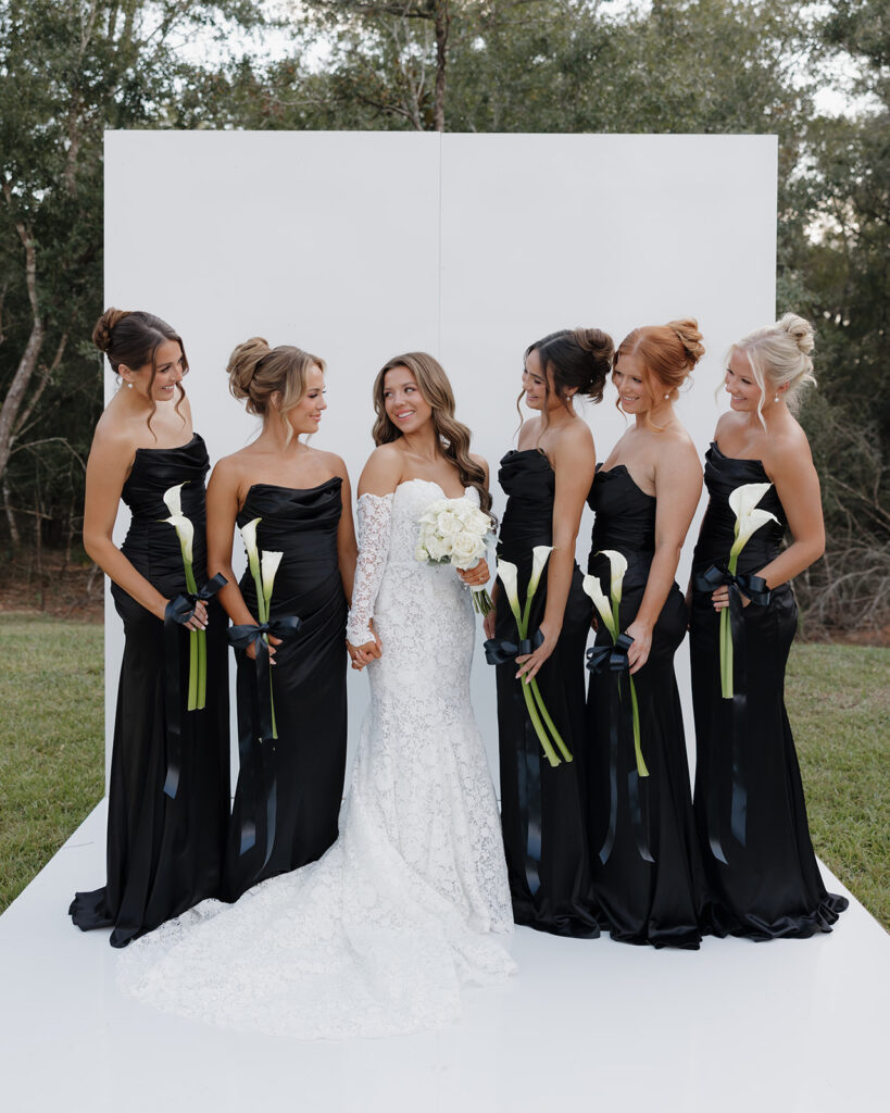 bride and bridesmaids