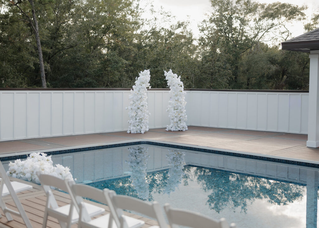 poolside wedding ceremony in Seaside FL