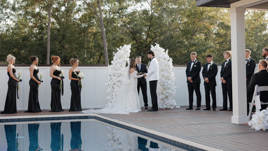 poolside wedding ceremony