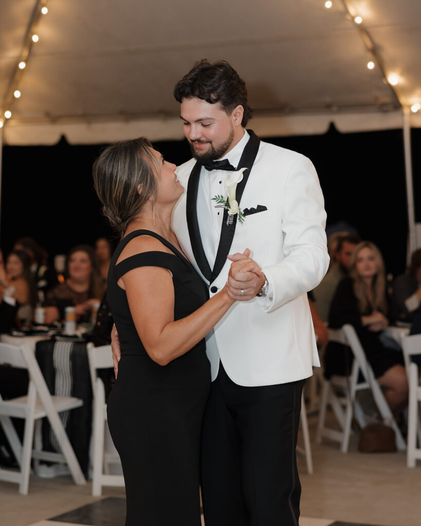 groom and his mother dance