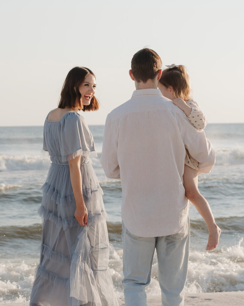 family plays on Rosemary beach