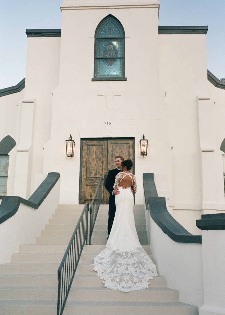 bride and groom at the Sanctuary event venue