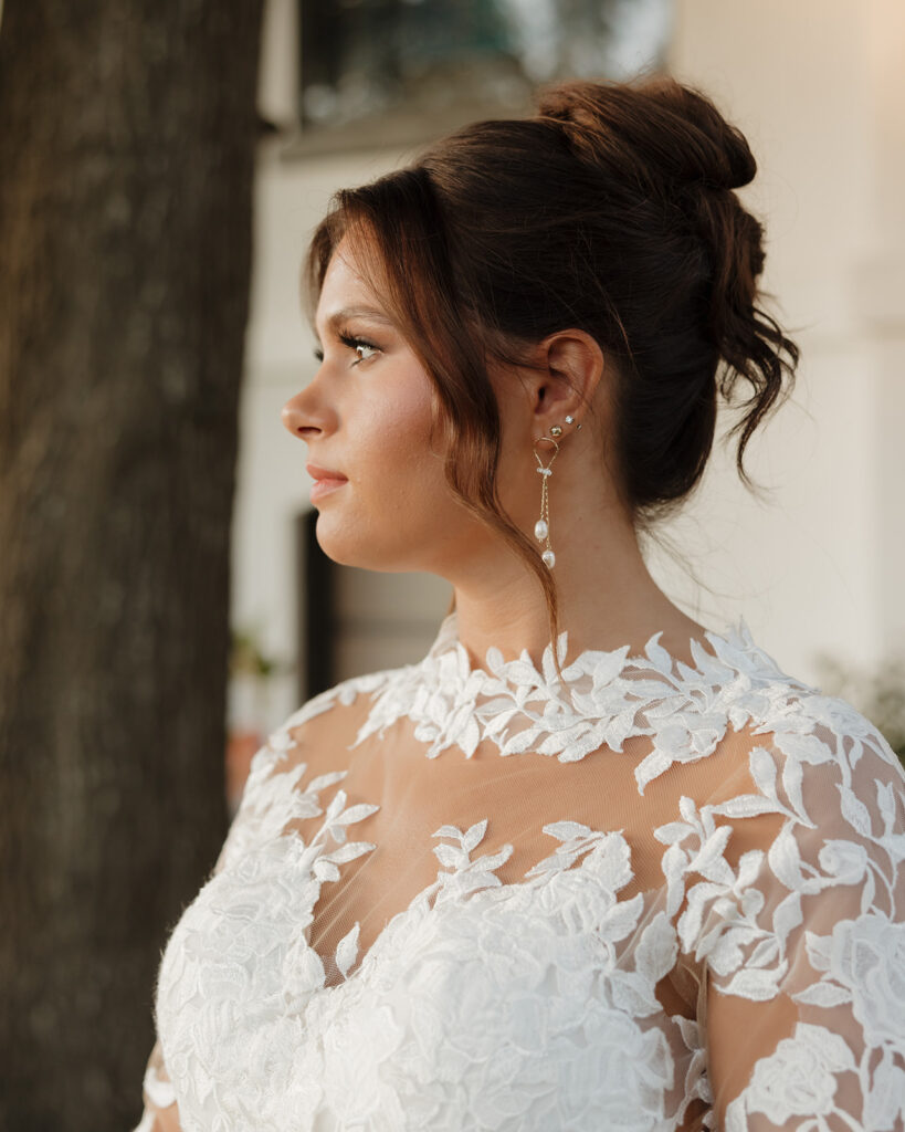 bride's side profile