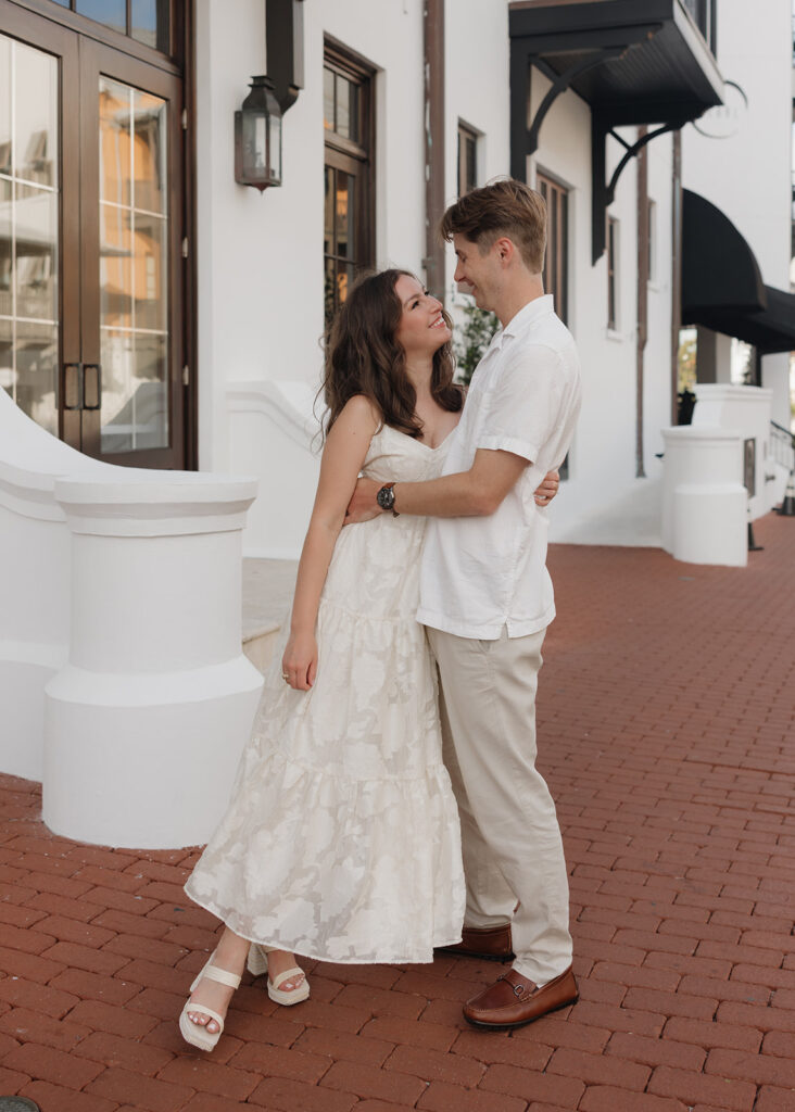 man and woman dance by the Pearl hotel
