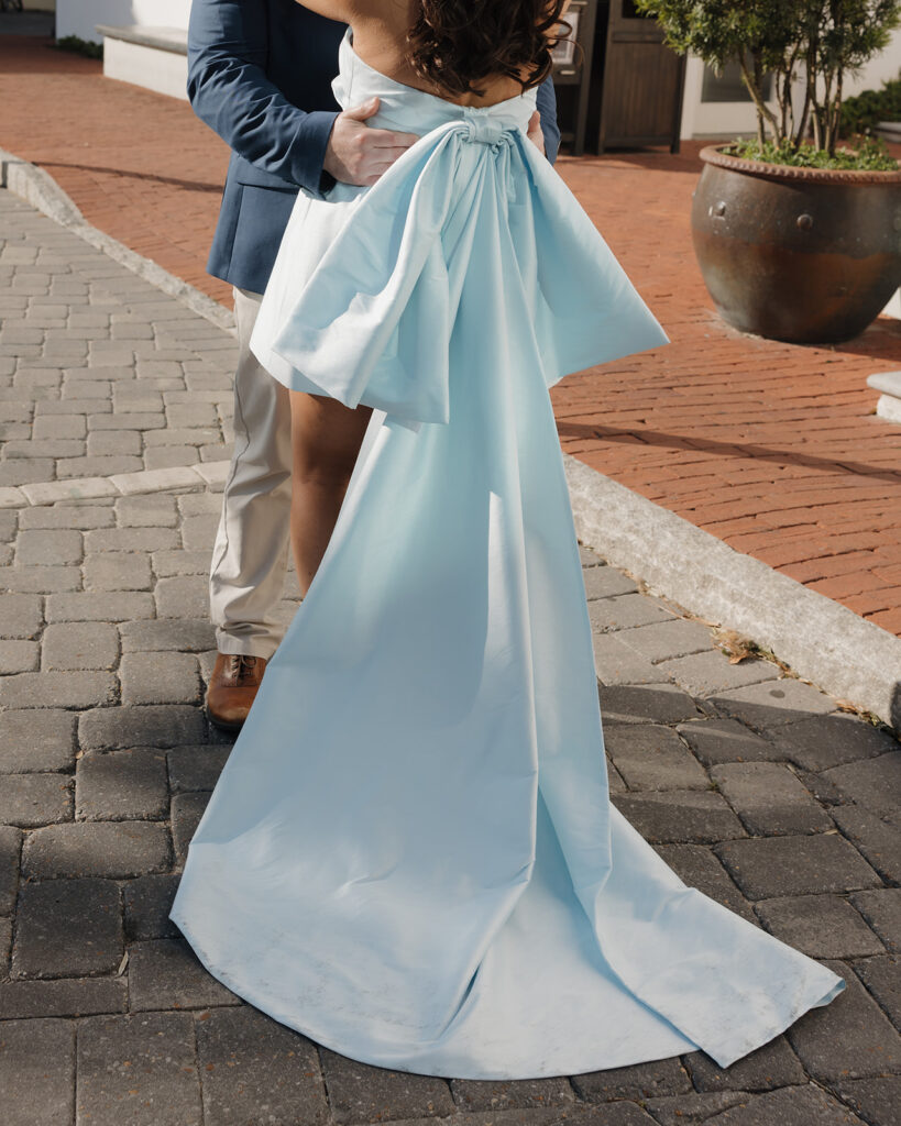 woman's engagement photo dress