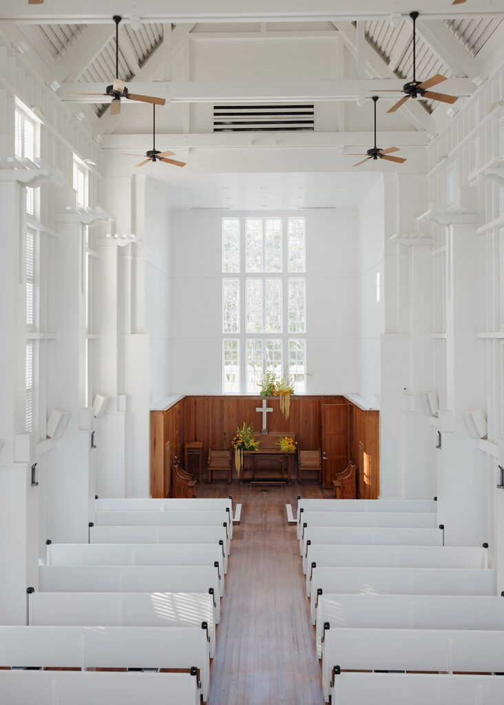 inside of the chapel at Seaside