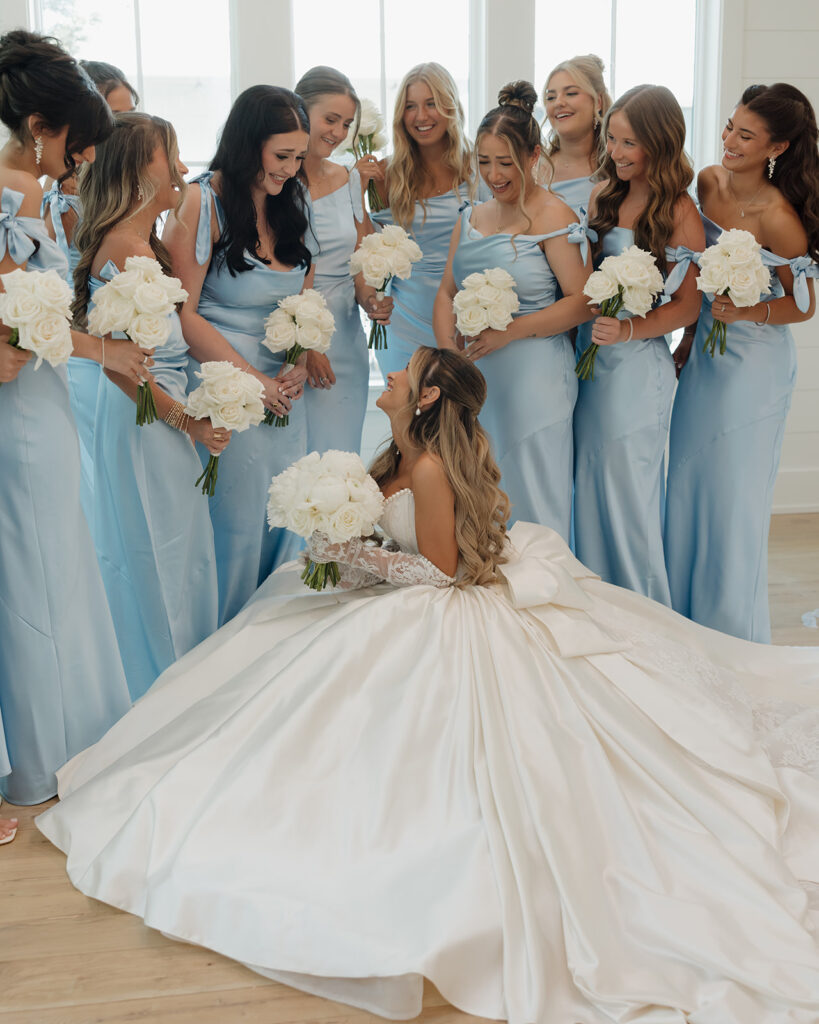 bride and bridesmaids in 30A Florida