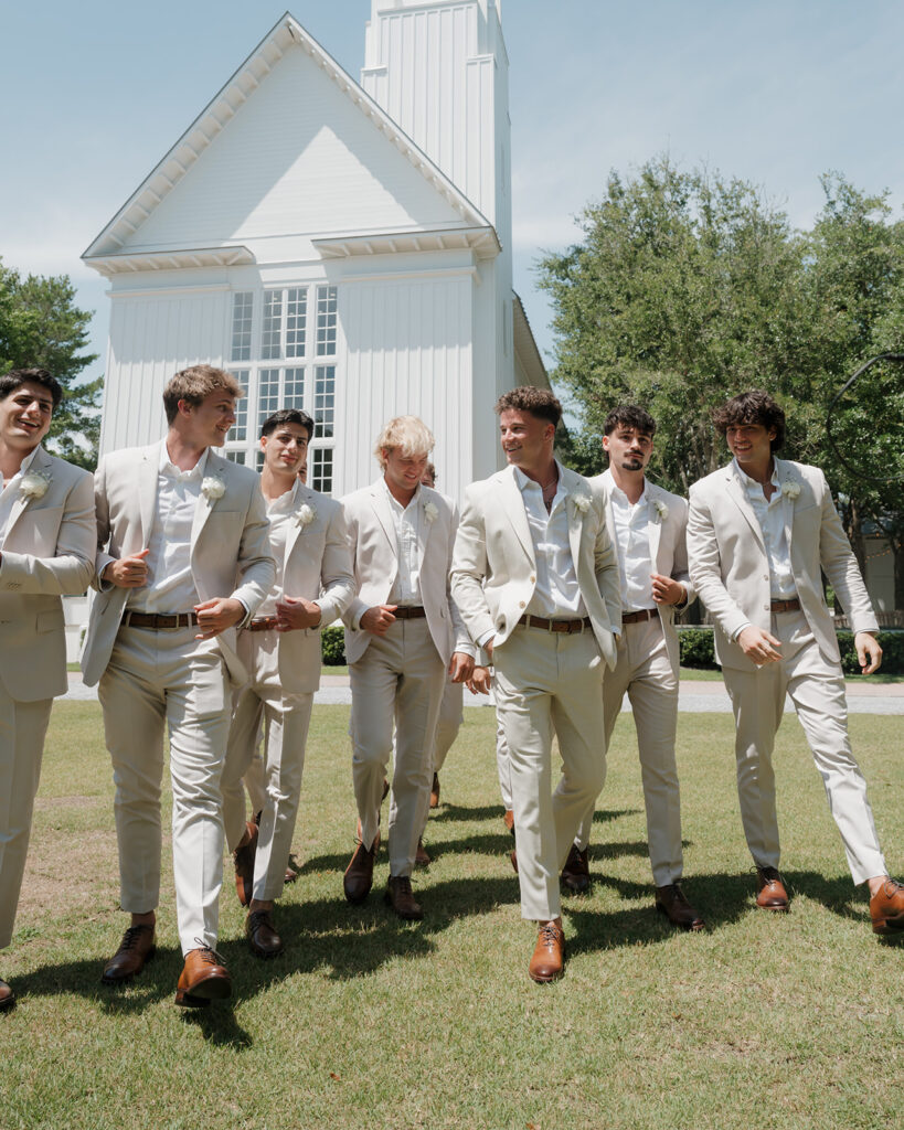 groom and groomsmen in 30A Florida