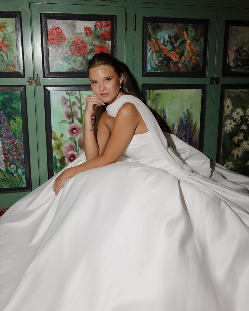 bride smiles at the camera