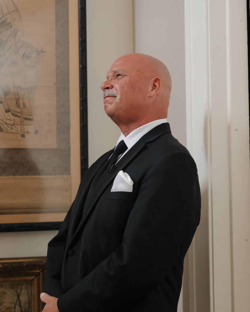 father of the bride cries