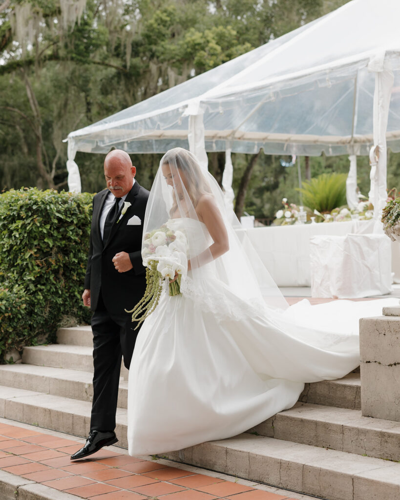 bride walks down the aisle
