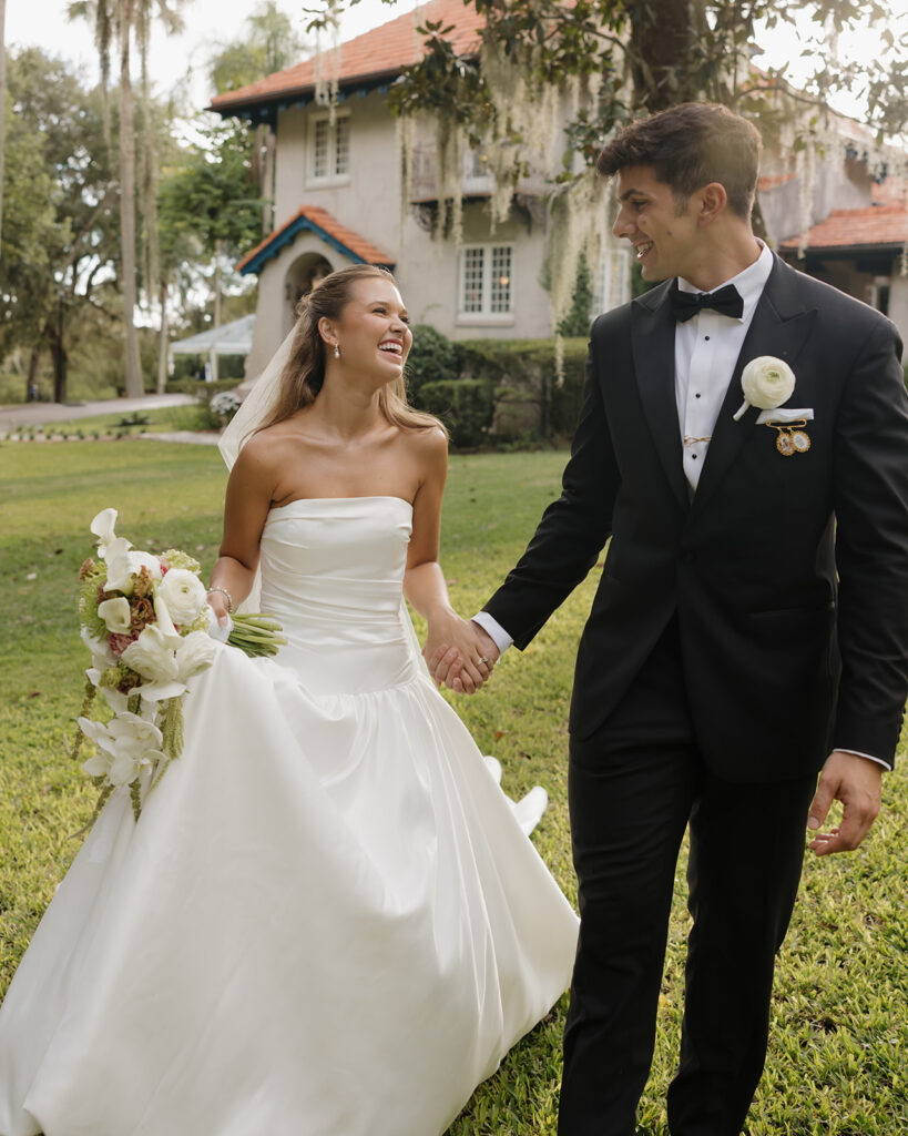 bride laughs at groom