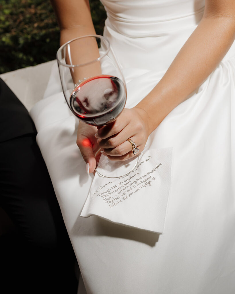 love note written on napkins