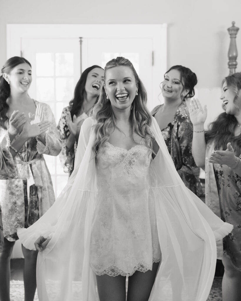 bride and bridesmaids dance